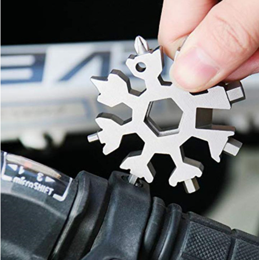 18 In 1 Snowflake Snow Wrench Tool Spanner Hex Wrench Multifunction Camping Outdoor Survive Tools Bottle Opener Screwdriver