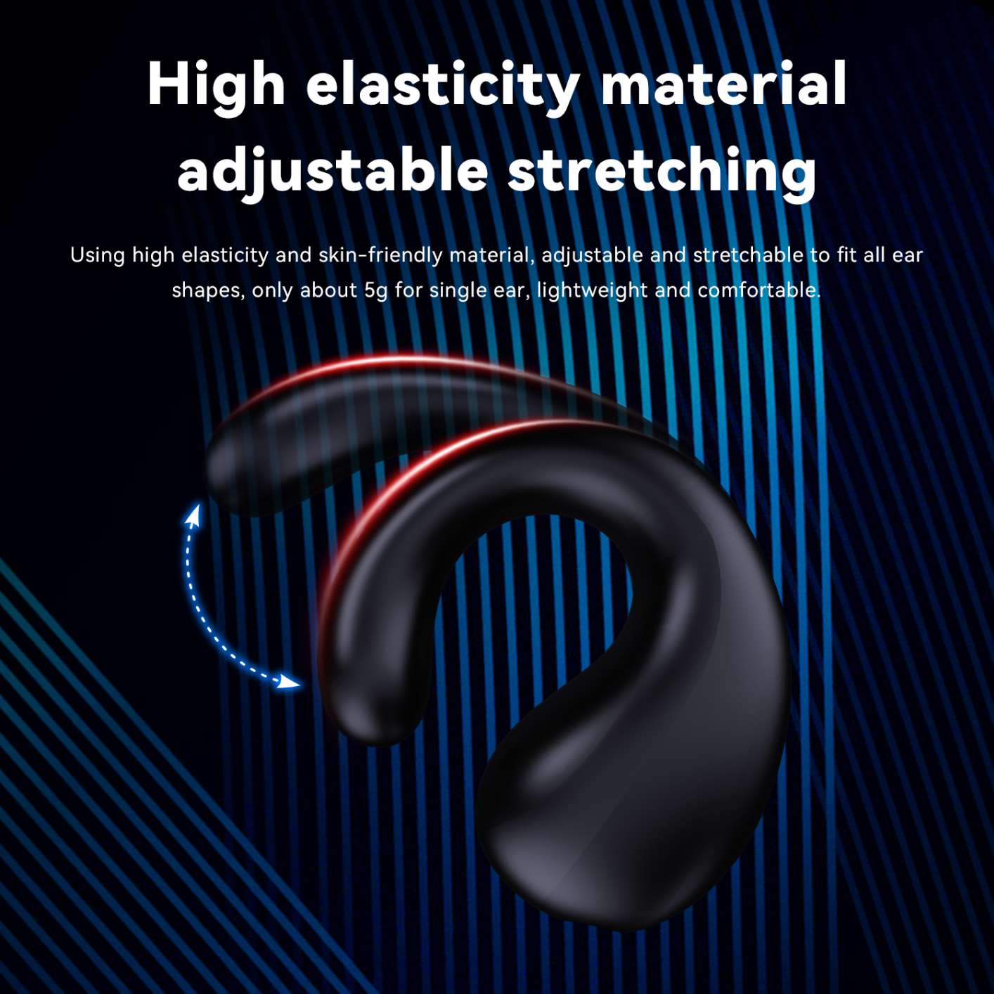 YYK-Q92 Wireless Ear Clip Bone Conduction Headphones Waterproof Bluetooth Open Ear Earbuds Cycling Earpiece Noise Canceling Headset Sports Bluetooth 5.0 Earphones Headset for Driving