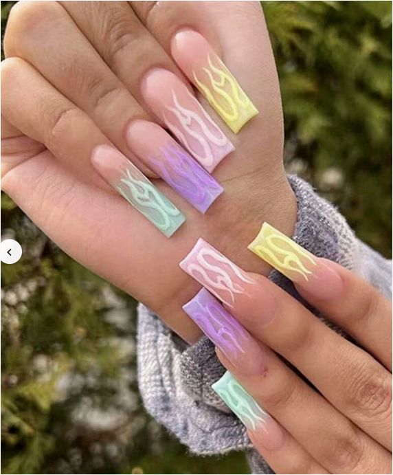 24PCS Full Cover decorated stick-on extension false nail artificial fingernails Nails Reusable False Nails Acrylic Artificial Nails