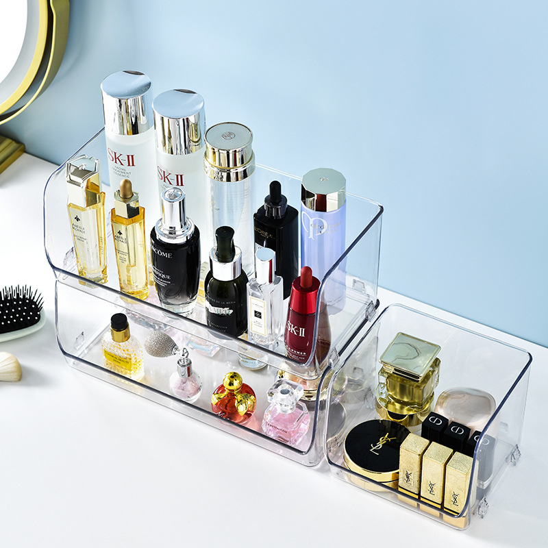 8127 Desktop Cosmetics Storage Box Toiletries Cotton Swab Container Bathroom Accessories Brushes Makeup Organizer Case Lipsticks Box
