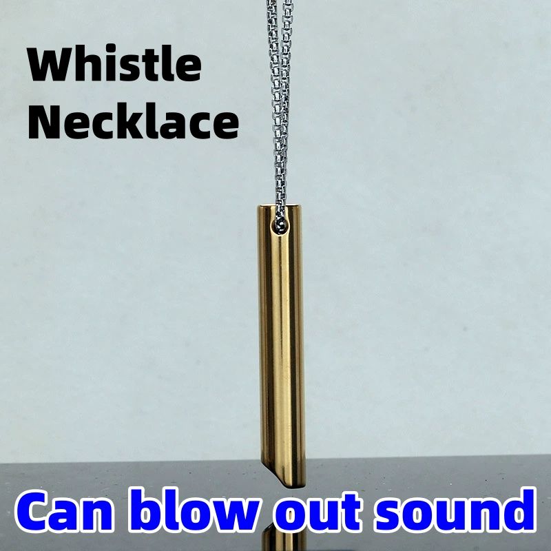 Itanium steel long whistle necklace, regulating breathing and reducing stress necklace CRRSHOP free shipping pendant chain necklace
