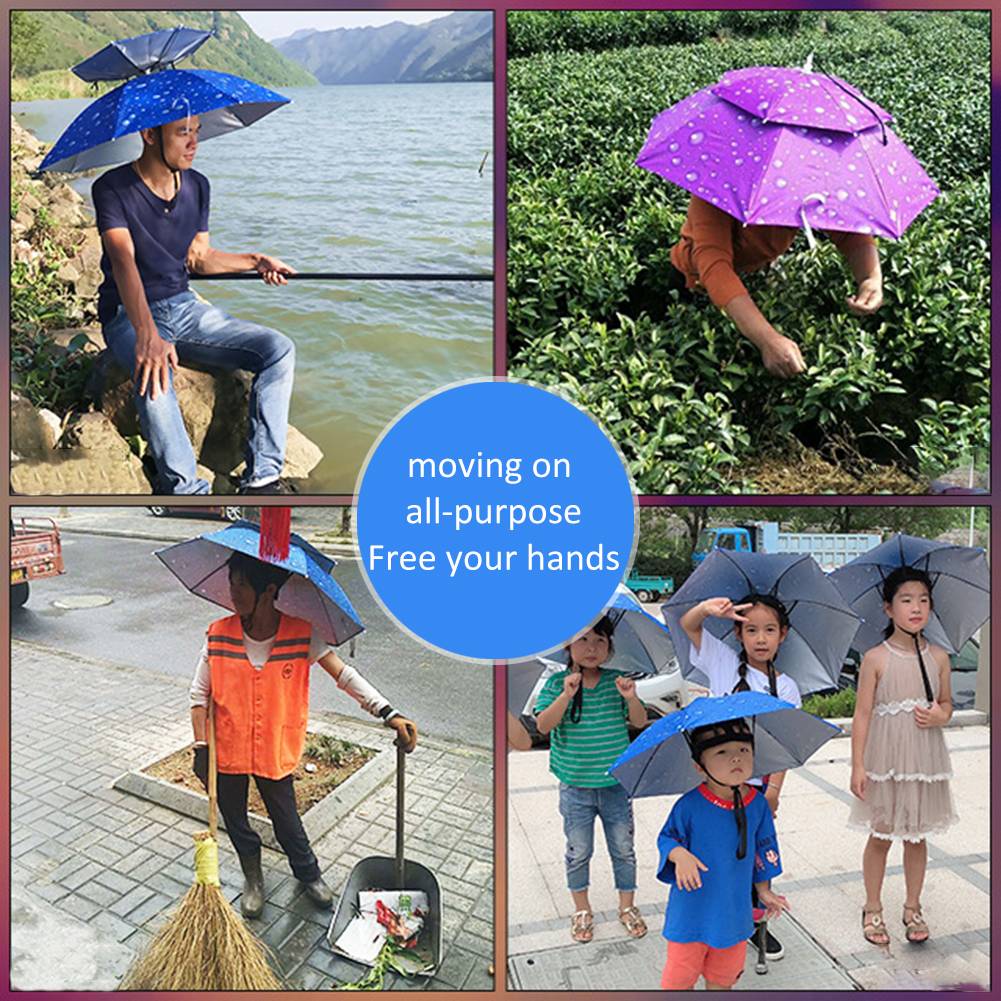 AKAKD Seasonal new umbrella hat head umbrella hat fishing head sun umbrella outdoor tea picking sanitation sun protection bucket hat umbrella fishing umbrella folding large single layer

