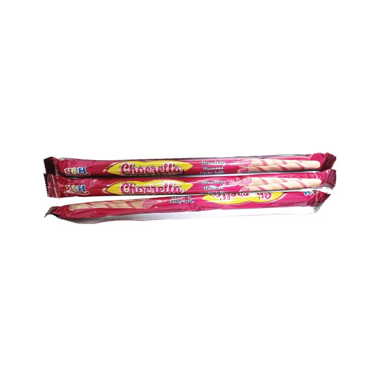 H-H Chocolate tasty Cunchy Strawberry flavored Wafer rolls 100g 1pc
