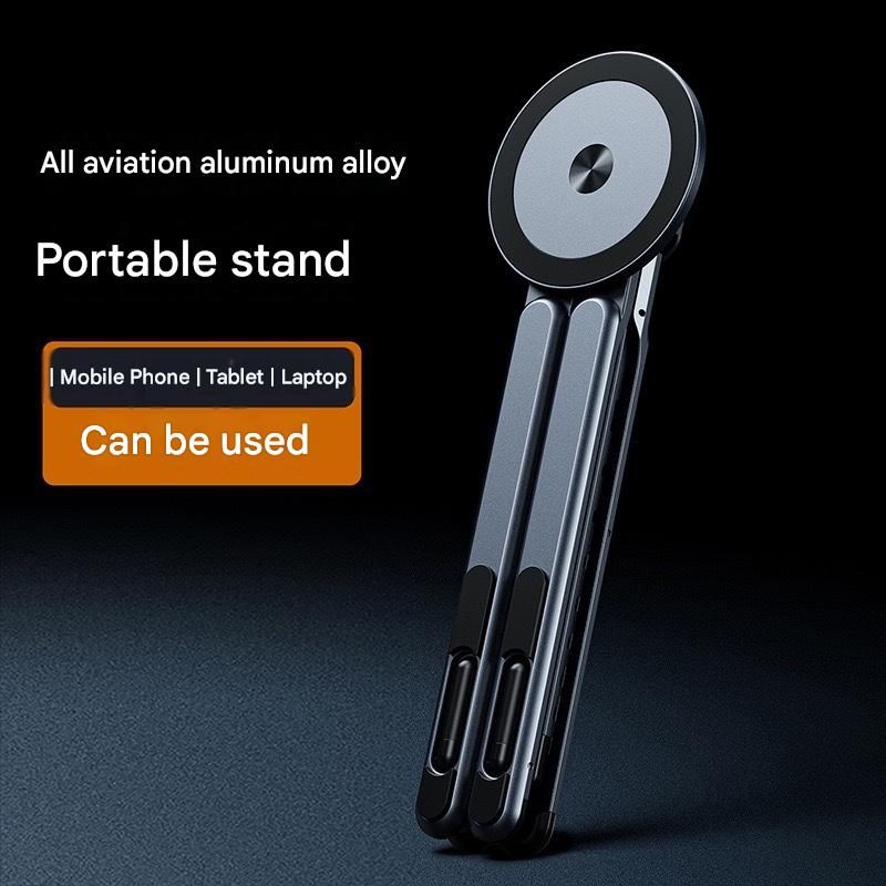 Magnetic Aluminum Alloy Phone Stand Portable Multifunctional Holder Universal for Phone Tablet Laptop
