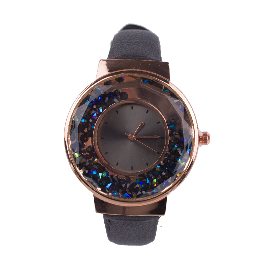 JDJ815 women's fashion watch set quicksand gemstone watch and love chain set city girl watch