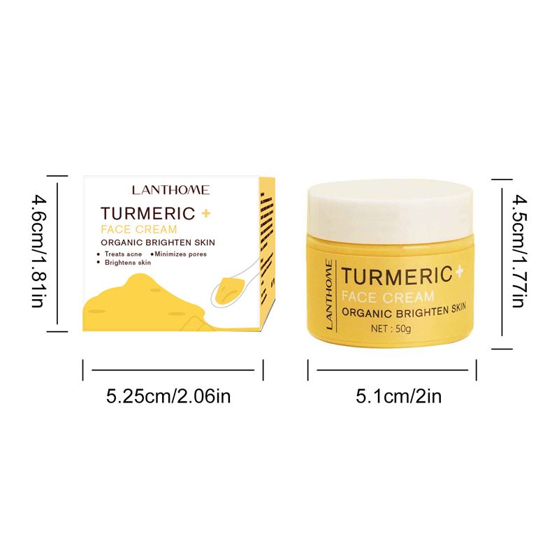 LANTHOME Turmeric Cream Brightens, Soothes, Repairs, Anti-Aging, Firms, Moisturizes and Nourishes