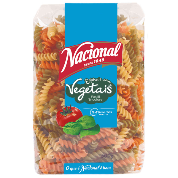  Nacional Pasta Vegetais Fusilli-500g
