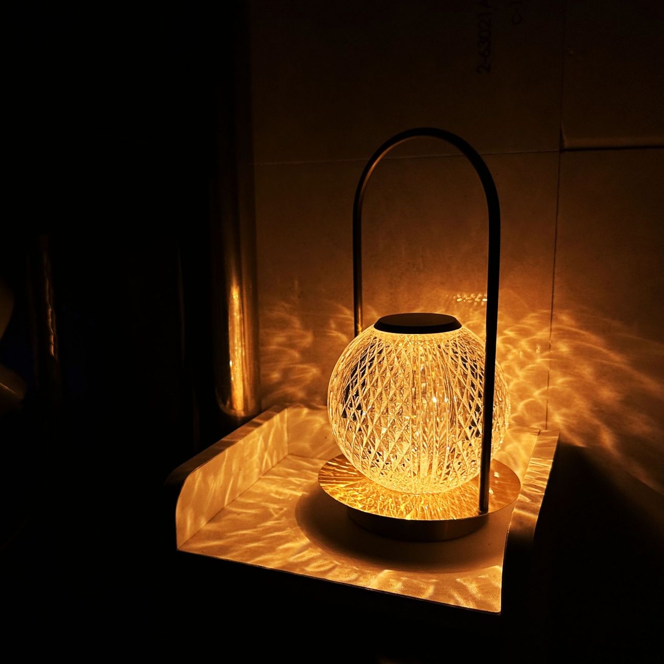 Creative portable metal table lamp outdoor USB charging atmosphere table lamp simple LED bedroom bedside night light