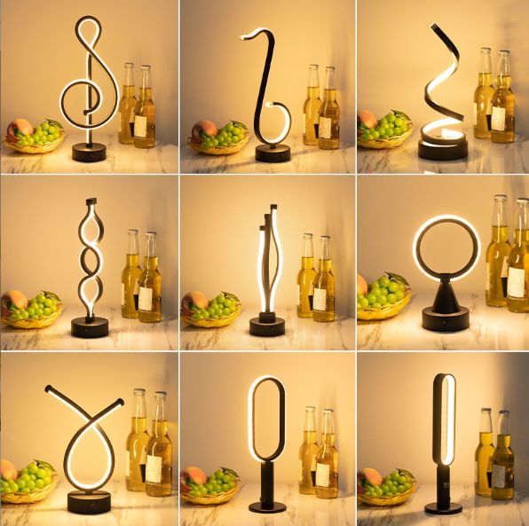 Spiral LED Table Lamp, Modern 3 Colors Dimmable Desk Lamp with Minimalist Lighting Design & Touch Controller, Creative Stylish Smart Lamp for Bedroom, Office, Home