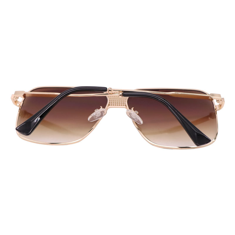 2531 Men Women Sunglasses Oversized Metal Frame Gradient Color Lens Sungshades Vintage Square Ladies Outdoor Spectacles UV400 Gafas