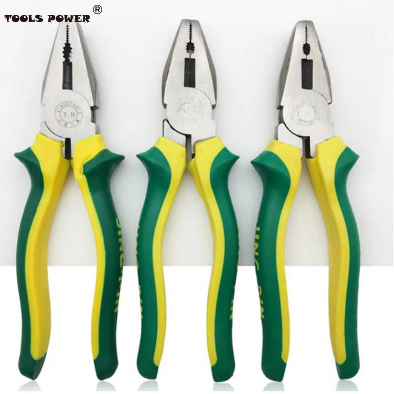 Tool power 8"/200MM Electrician Plier Wire Cable Cutter Scissors Flat Nose Multi-function Tiger Plier Letter Handle Alloy Steel Manual Tool