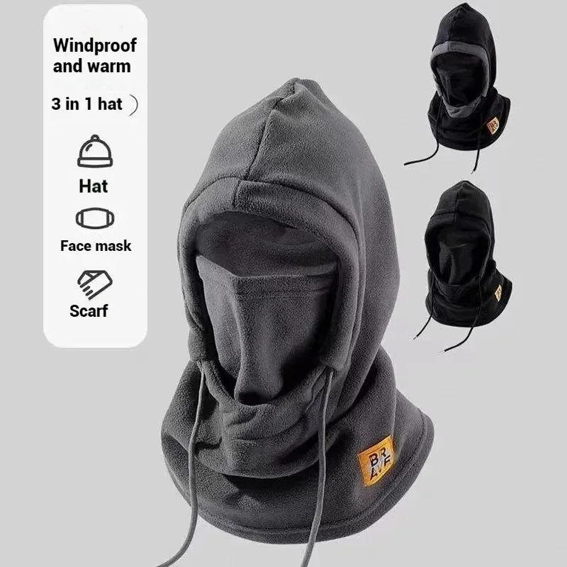 QXM01 Winter Warm Hat with Mask and Neck Warmer 3-in-1 Windproof Balaclava for Men and Women Masked hat Cycling Cold Weather Protection