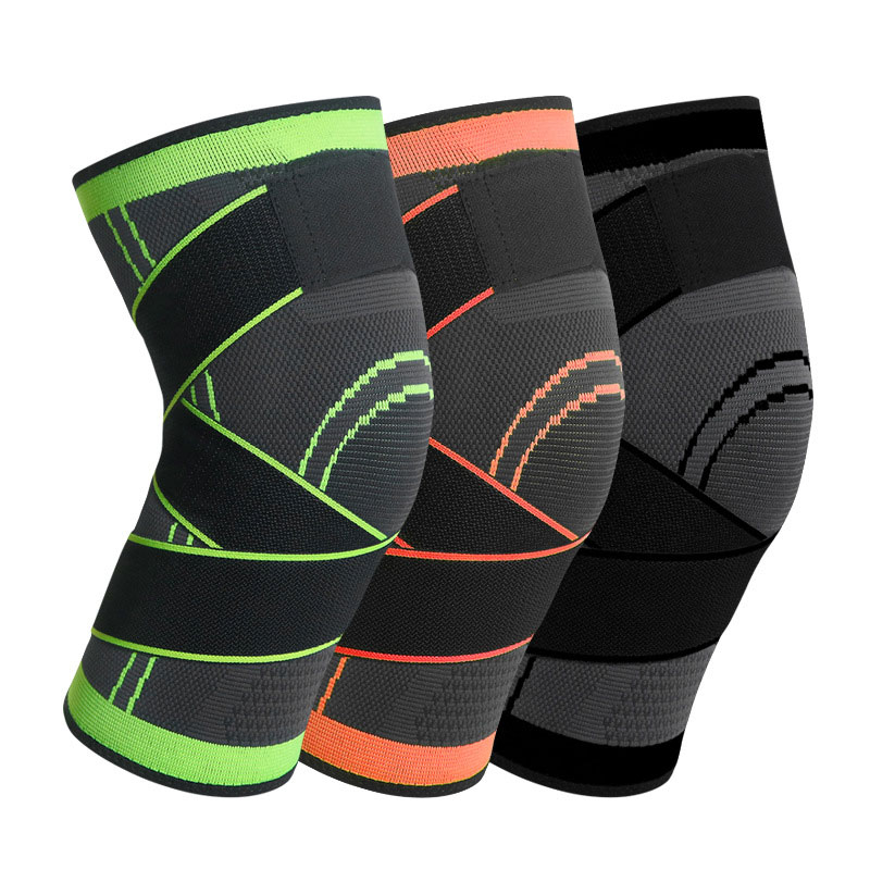 HJ014 Breathable Sport Knee Support Compression Knee Brace with Adjustable Strap

