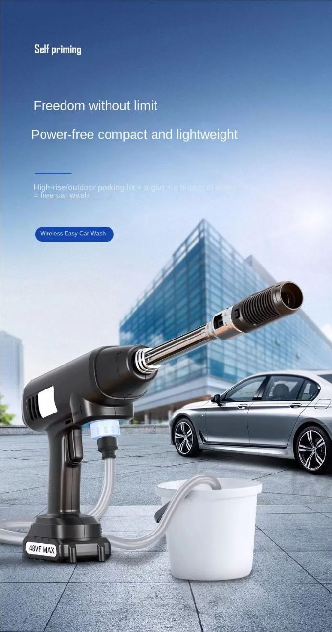 Wireless Car Wash Car Household Portable Rechargeable High-pressure Water Gun High Power Lithium Battery