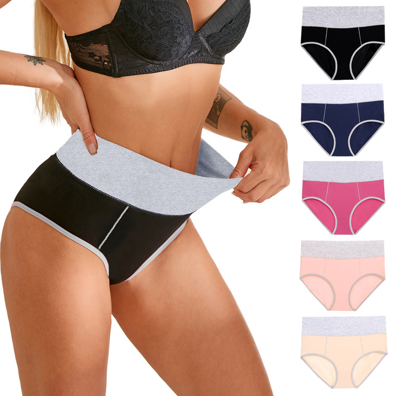 6699 Women's Cotton Underwear High Waist Stretch Briefs Soft Underpants Breathable Ladies Panties
