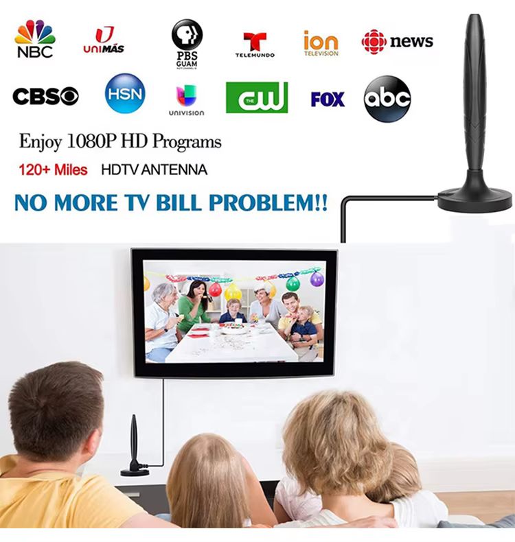 AUNONT New non-magnetic vertical high-definition digital TV antenna for indoor and outdoor use ground wave HDTV antenna