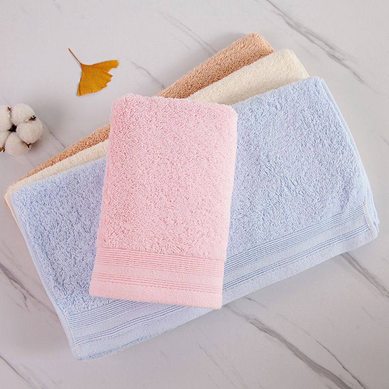 6713 Cotton Solid Color Towel Comfortable Striped Towel