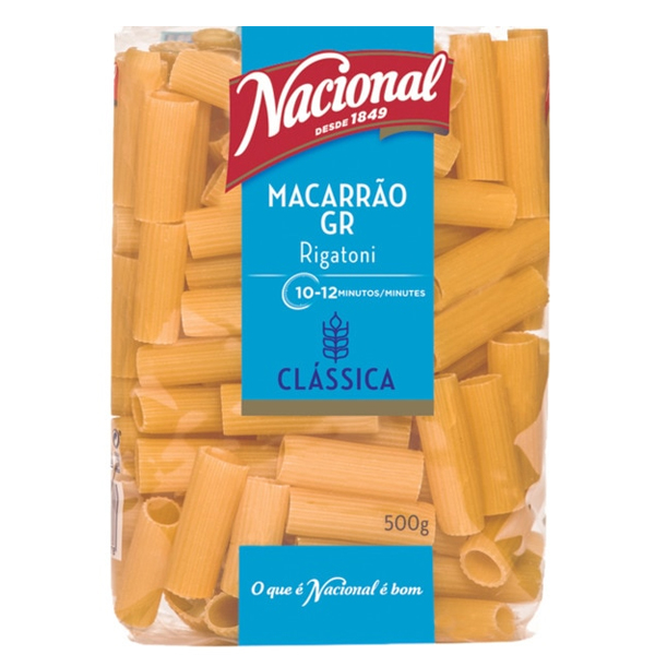  Nacional Pasta Macarrao GR. Rigatomi -Thick Pipe-500g