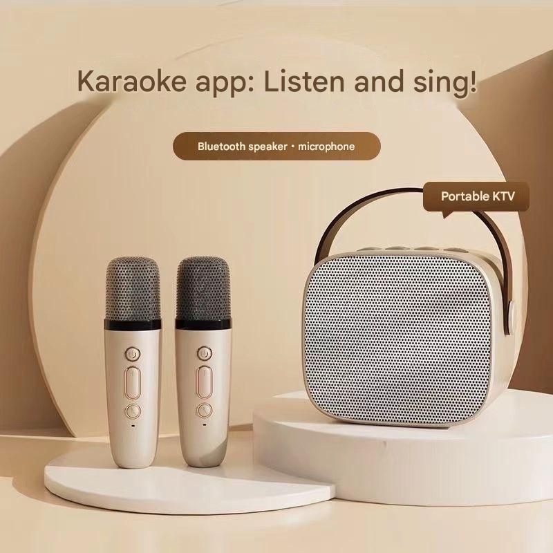 K1 Wireless Bluetooth Speaker with Microphone, Portable Outdoor Karaoke All-in-One Audio System for Home Singing
