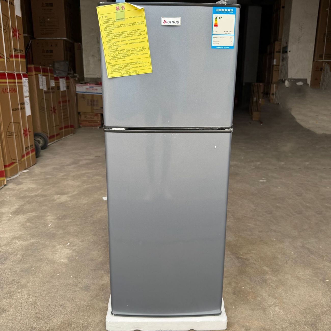 148L Double Door Mini Fridge, Air-cooled & Frost-free, First-class Energy Saving, Refrigerated Fresh-keeping, Compact Refrigerator for Dormitory & Home Use
