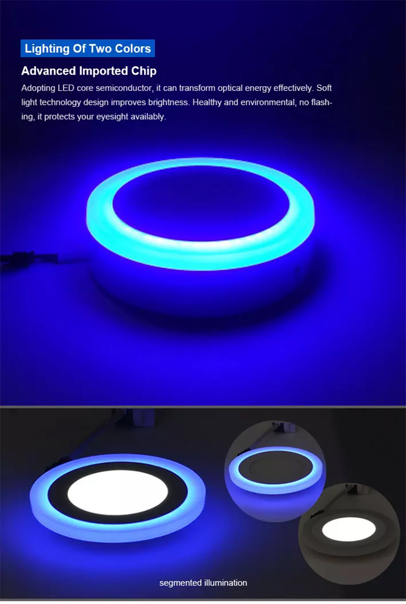 Leopard Cat LED surface mounted round RGB panel light with remote control 18W+6W 12W+4W Recessed LED Ceiling downlight Panel Lamps