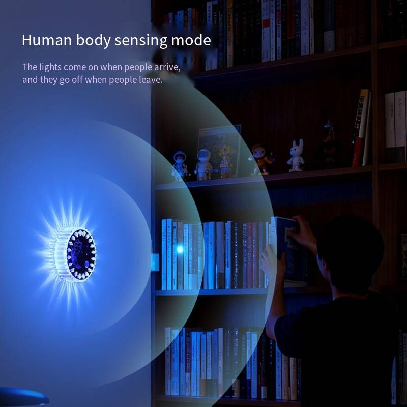 Rechargeable Smart Motion Sensor Night Light 16 Colors Ambient Light Magnetic Fortune Character Light for Entrance Stair Wall Lamp Living Room