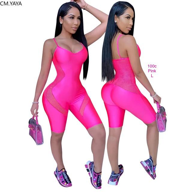 Sexy See-through Mesh Patchwork Halter Jumpsuit Bodycon Sleeveless Club Party Wear Cami Bodysuit