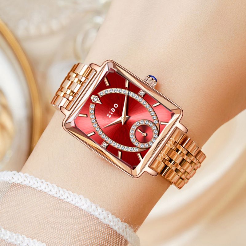 Women's Niche Simple Irregular Square Watch Waterproof Zircon Watch