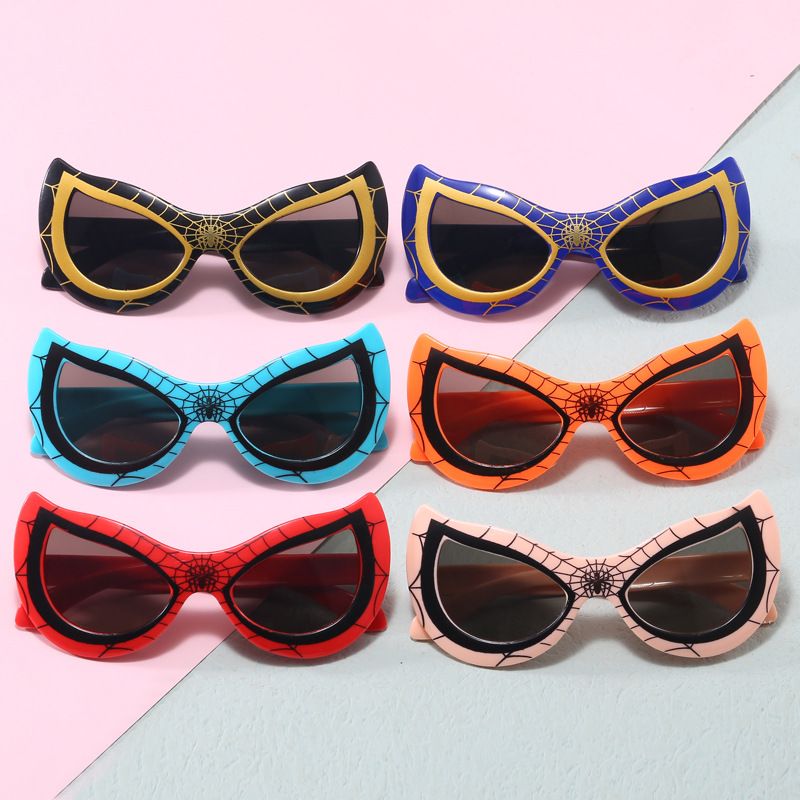 Kids Cartoon Spider Web Sunglasses, UV400 Protection, Cute Superhero Style Sun Glasses for Boys Girls, Colorful Anti-Glare Eyewear for Outdoor Play & Parties