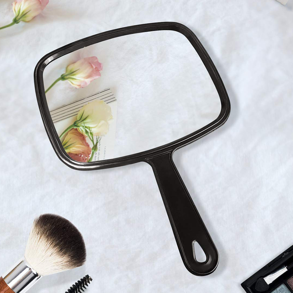 jm-002 Hand Mirror Salon Barber Hairdressing Handheld Mirror with Handle Square
