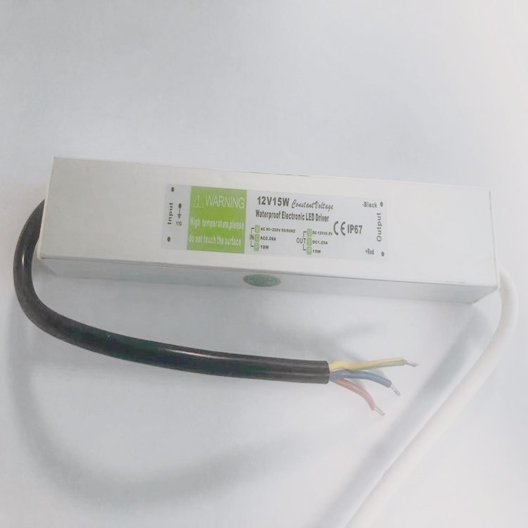 AUNONT LED Aluminum Shell Waterproof Power Supply 12V15W Project Waterproof Switching power Supply Municipal Lighting Landscape Lighting Power Supply