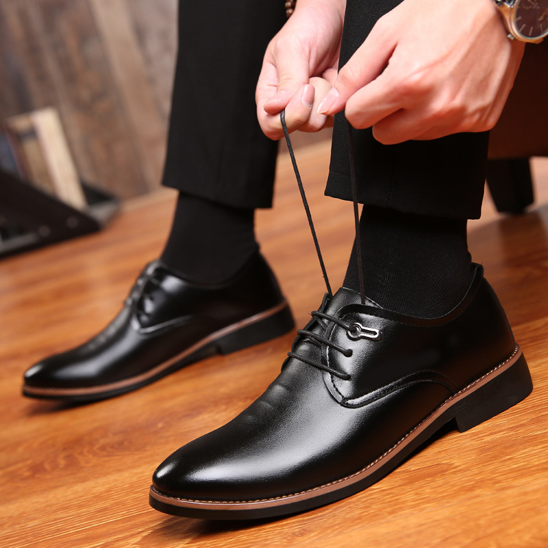 Men's business shoes CRRshop free shipping hot sell youth casual small  leather shoes for men's Korean