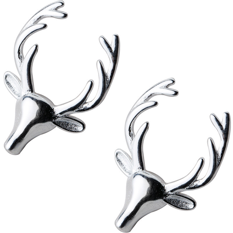 ES56 little cute deer head earrings delicate little animal elk stud earrings for female girls Christmas birthday holiday jewelry gifts