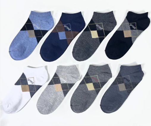 Diamond Pattern Student Cotton Socks Lovely Quick Dry Cotton Socks breathable and comfortable