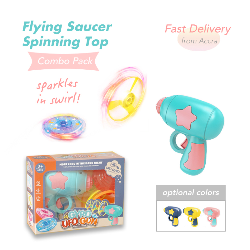 Toy for Kids, Flying Saucers, Frisbee Kit, Spinning Tops, Combo Pack, UFO, Boomerang, Gift for Boys, Girls, with Sparkling Lights, 7 in 1 Set