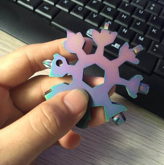 18 In 1 Snowflake Snow Wrench Tool Spanner Hex Wrench Multifunction Camping Outdoor Survive Tools Bottle Opener Screwdriver