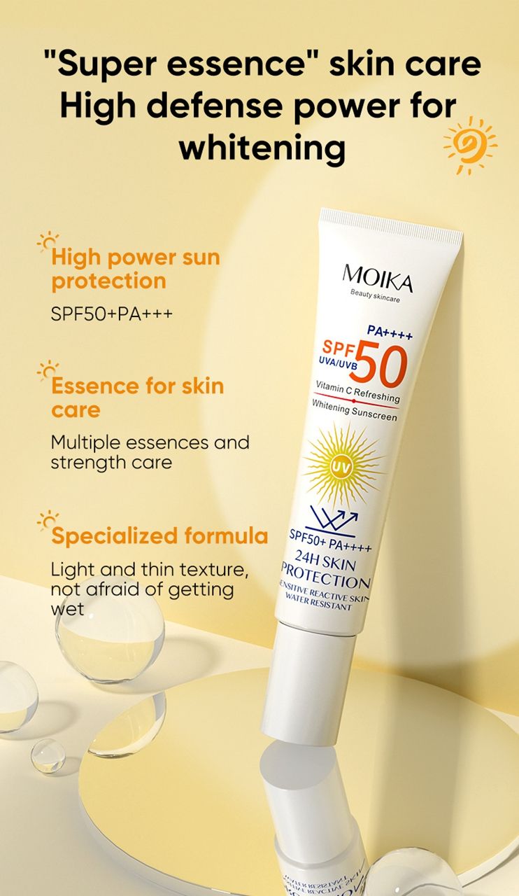 [Sunscreen products]MOIKA Whitening Sunscreen SPF50+ UV Protection Sun Screen Bleaching Creams Moisturizer Body Arms Thighs Facial Sunblock Skin Care