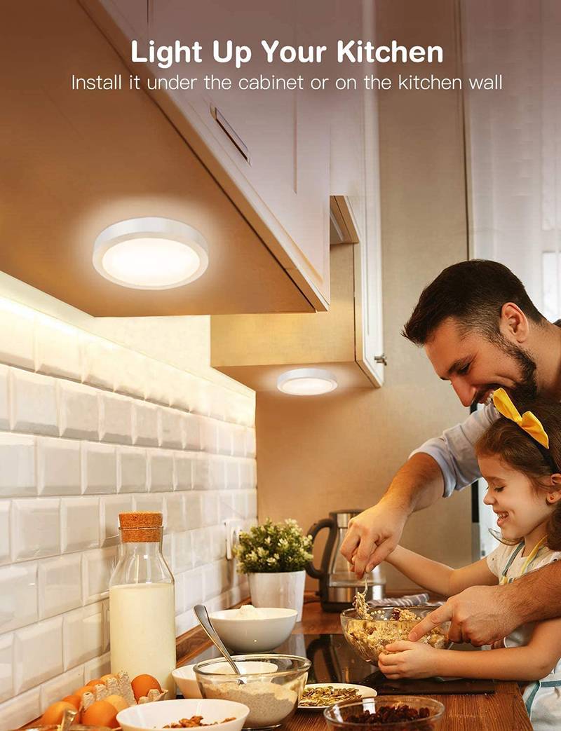  Glory lights LED Recessed Mount Panel Ceiling Light Fixtures - 6W 12W 18W 24W Tri-Color Dimming Flat Circular Surface Mount Downlight for Closet/Corridor/Staircase/Kitchen/Basement Lighting