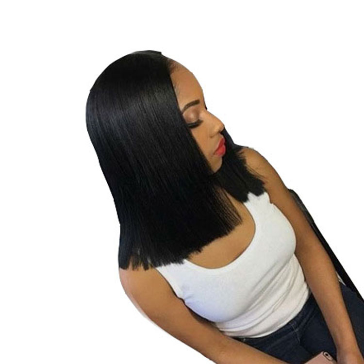 African Wig Women's Medium Length Straight Hair Center Split Fashion Chemical Fiber Headgear
