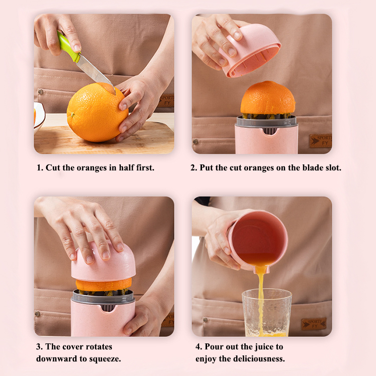 Citrus Lemon Orange Juicer Mini Manual Hand Squeezer with Built-in Cup Portable Household Easy to clean kitchen tools