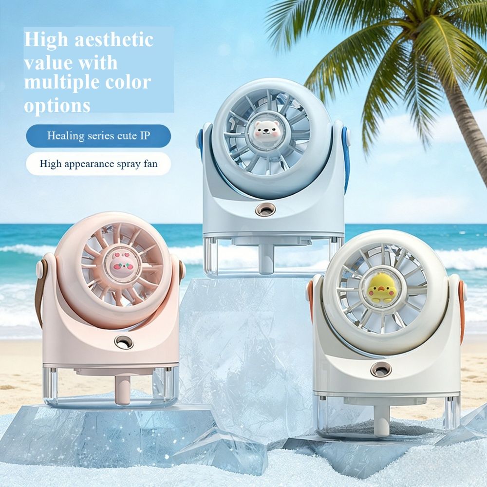 New Spray Mist Table Fan with Water Humidification Function, USB Powered Quiet Desktop Small Fan, Portable Cooling Mini Fan for Office Study Bedroom Dormitory