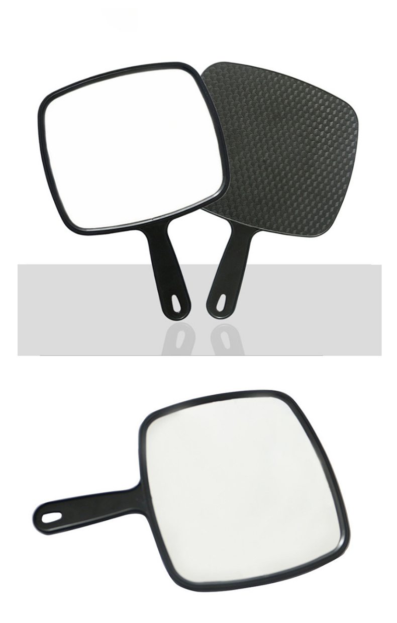 jm-002 Hand Mirror Salon Barber Hairdressing Handheld Mirror with Handle Square
