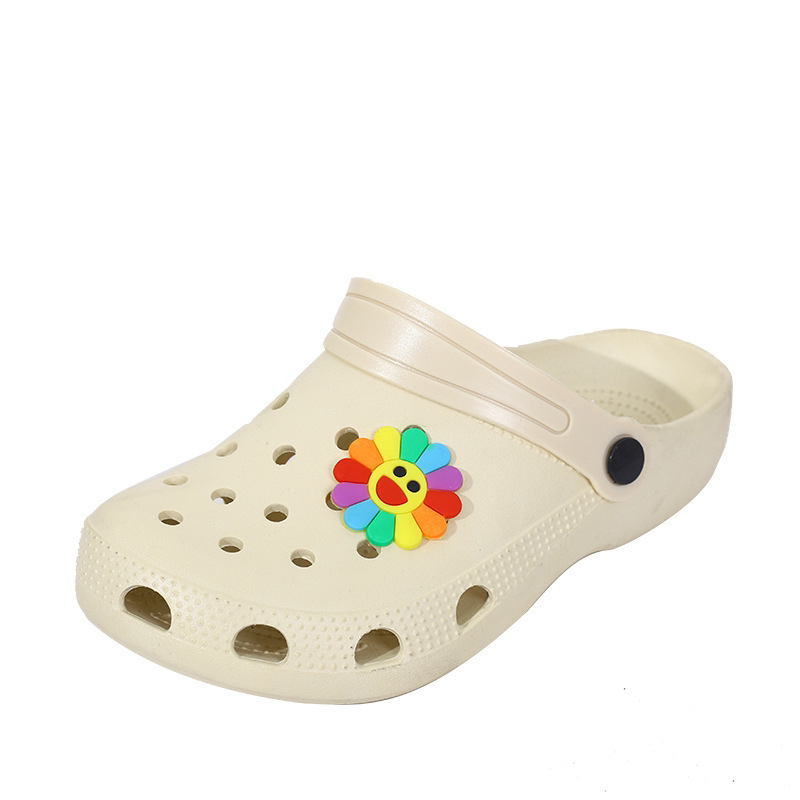 738-1 girls' flower slippers women's toe cute sandals two flat shoes are available