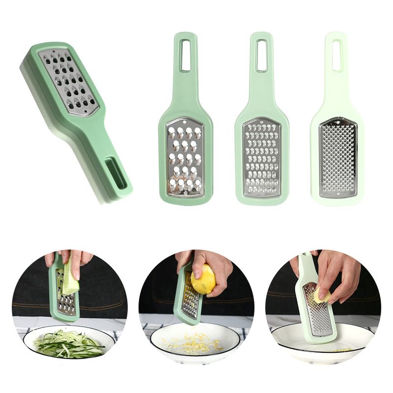 KM-1039 3 in 1 Food Grade Hand Manual Stainless Steel Cheese Grater With Non-slip Grip Handle For Kitchen 3Pcs