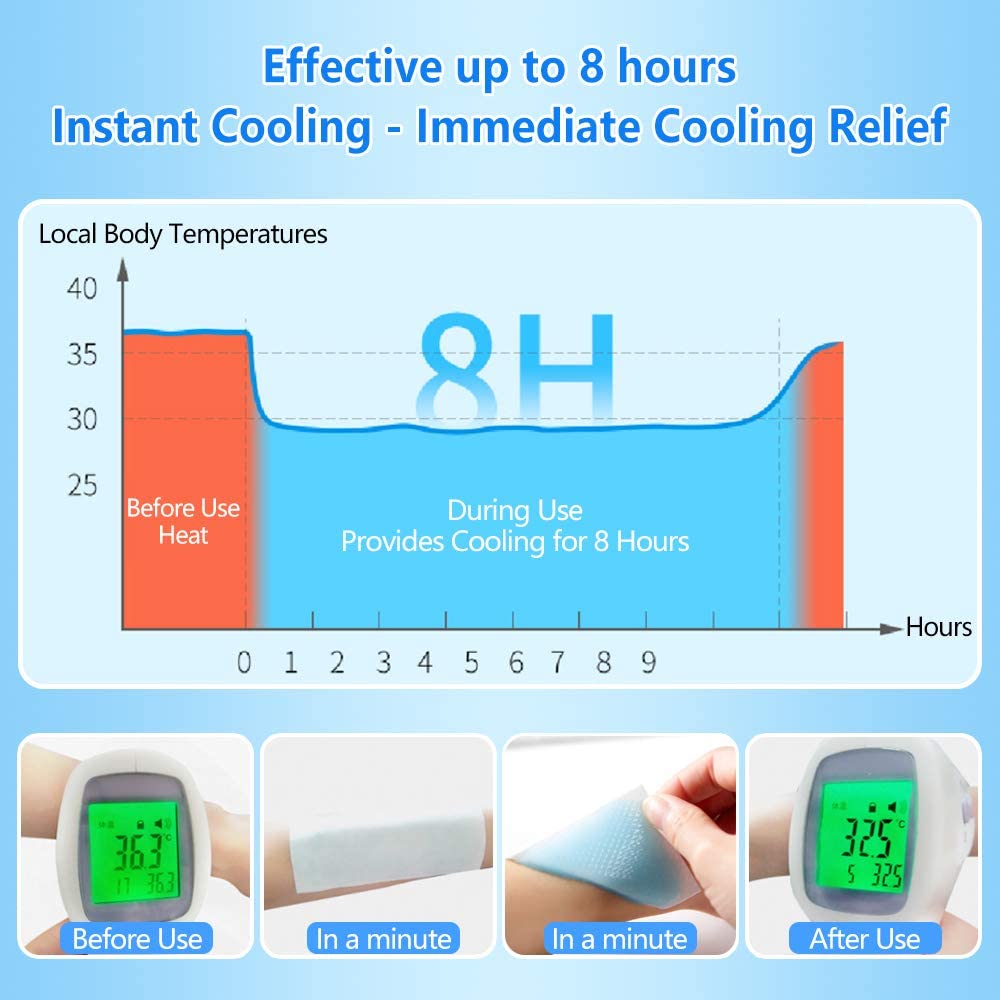 1pc/Pack&nbsp;INSTANT SUMMER COOLING Patches, Kids &amp; Adults Fever Discomfort &amp; Pain Relief, Cooling Relief Fever Reducer, Soothe Headache Pain, Repel Mosquito &amp; Insects&nbsp;