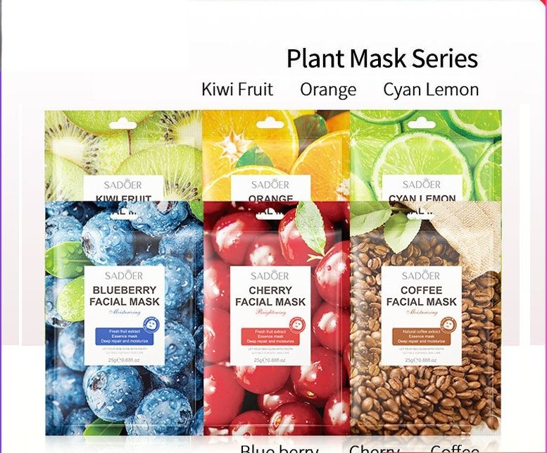 Women's facial mask fruit slice mask hydrating moisturizing nourishing skin rejuvenation whitening skin care mask