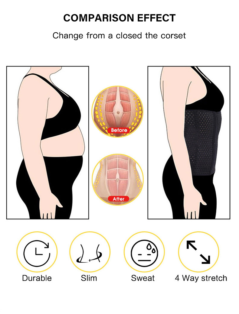 Abdominal band female fitness postpartum abdominal band waist band hollow out breathable plastic belt body shaping underwear sports waist seal