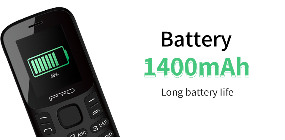 IPRO A20 2G Feature Phone 1400mAh Large Battery FM MP3 Music Playing 0.08MP Camera with Flashlight Torch French English Language 32MB GSM Celular Mobile Phones 