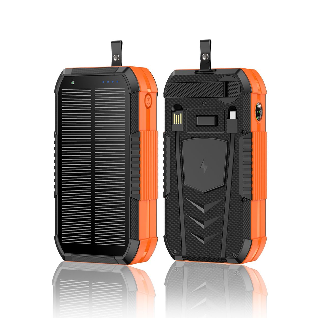 40000 mAh solar powered hand crank charger with built-in cable wireless charging PD 22.5W fast charging mobile power bank
