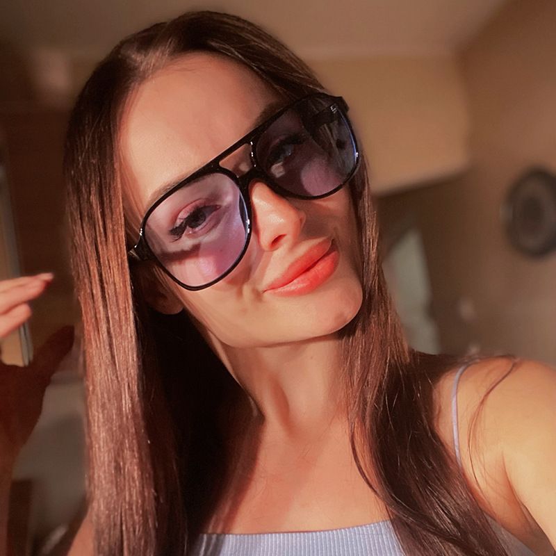 98061 2157 Women's Fashion New Double Nose Bridge Sunglasses Outdoor Sunscreen Sunglasses